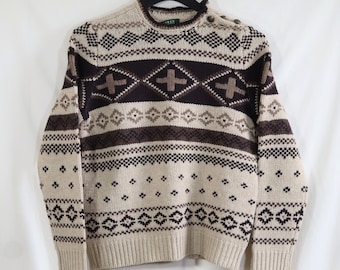 Tan and Brown Sweater by Ralph Lauren