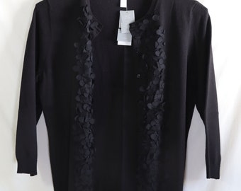 3/4 Sleeve Black Cardigan Sweater by Charter Club