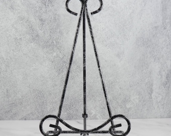 Zwart-zilveren metalen display-ezel