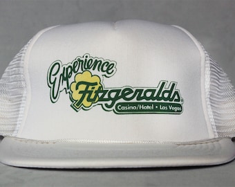 Experience Fitzgeralds Casino/Hotel Las Vegas Hat, White Trucker Hat, Baseball Hat, Las Vegas