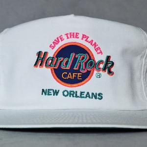 Hard Rock Cafe New Orleans Embroidered Hat, White Ball Hat, Louisiana