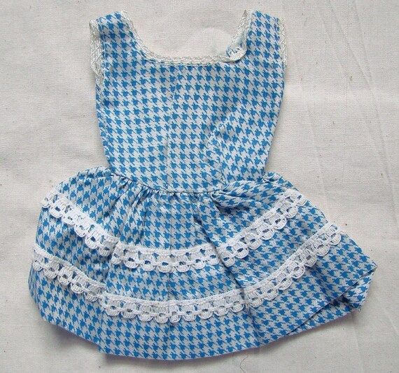 blue white checkered dress