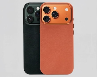Fiber Leather iPhone Case, Shockproof MagSafe Cover, Matte Finish, Wireless Charging Compatible
