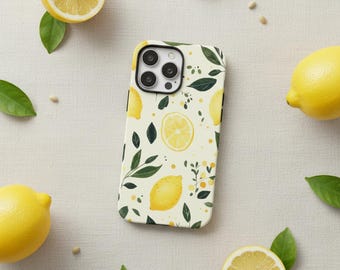 Lemon Print iPhone Case: Magnetic Dual-Layer Shockproof Protection