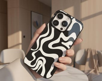 Zebra Stripe TPU Silicone iPhone Case, Shockproof Black White Cover