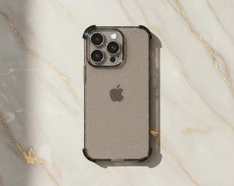 Glitter Bling Clear iPhone Case, Sparkly Transparent Silicone Bumper Cover