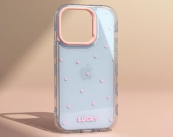 Polka Dot Wave iPhone Case, Korean Candy Color Jelly Phone Cover, Soft Bumper Protection