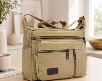 Stylish Men’s Canvas Messenger Bag | Casual Shoulder Tote Bag for Work, Travel & Everyday Use