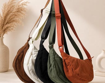 Retro Corduroy Boho Shoulder Bag | Women’s Crossbody Travel Handbag