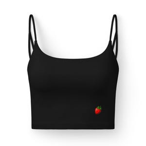 Top corto Tiny Strawberry / Sujetador de lujo para mujer