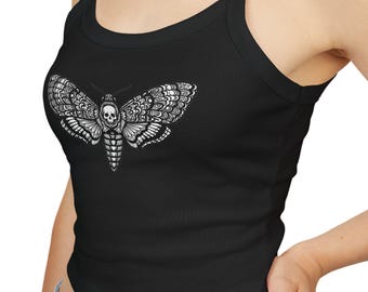 Death's-Head Moth Skull Tank Top | Gothic Insect Art Illustration