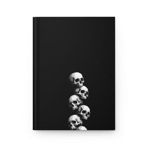 Stacked Skulls Hardcover Journal | Gothic Skull Notebook, Black Matte Cover