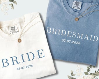 Custom Bride Bridesmaid Shirt, Personalized Bridesmaid Shirt, Bridal Party Gift, Wedding Day Getting Ready, Group Matching Tee, Team Bride