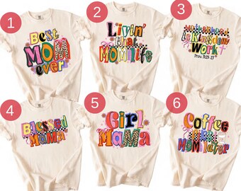 Mother’s Day Best Mom Ever Comfort Colors Shirt,Leopard Print  Mama Tee, Funny Mom Life T-Shirt, Colorful Retro Mama Shirt, Cute Mom Tee