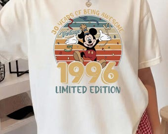 30th Birthday Shirt 1996 Vintage Mickey Style Comfort Colors Shirt, Mickey vintage 1996 years shirt ,30 Years of Being Awesome Shirt