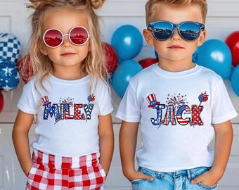 Personalized Fourth Of July Kids Shirt, Patriotic Name Toddler Shirt,Custom USA Shirt, Independence Shirt For Kids, American Kids T-shirt