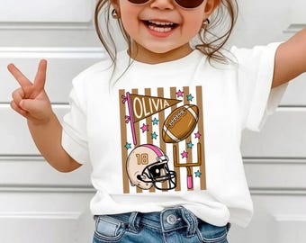 Football Pennant Kids Shirt, Game Day Football Toddler Tee, Football Mom T-shirt, Trendy Girl Boys Cheer School Spirit Tee, Touchdown Season