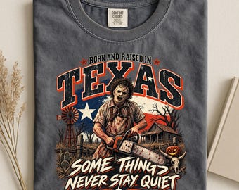 Camiseta Comfort Colors Texas Horror, camiseta de Halloween Chainsaw Killer, camiseta Lone Star Horror, camiseta espeluznante del oeste vintage, camiseta de Halloween de Texas