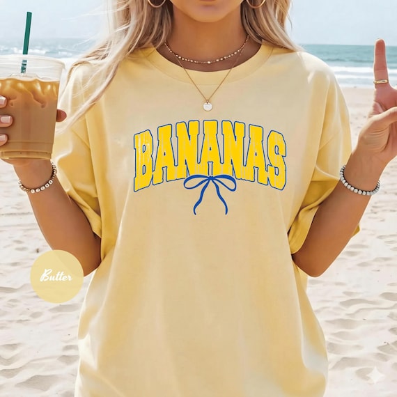 Comfort Colors® Bananas Shirt, Summer Game Day Shirt, Banana Team Shirt, Baseball Lover Gift, Varsity Summer Sports Top, Summer Shirt
