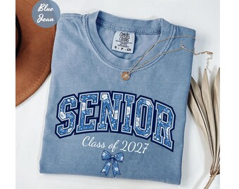 Comfort Colors® Senior 2027 Shirt, Class of 2027 Shirt, Coquette Senior 2027 Shirt, Graduation Gift, Senior Mom Shirt