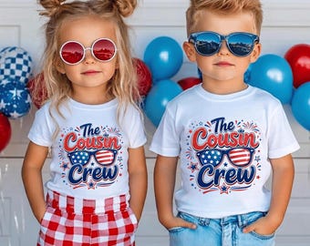 4th Of July Cousin Crew Kids Shirt ,Patriotic Kids Tee ,USA Cousin Toddler Shirt ,Red White Blue Family Outfit