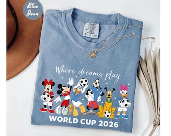 Soccer Cup 2026 Mickey and Friends Soccer Shirt, Soccer Fan Gift Shirt, Women Men Kids Soccer Tee, USA Canada Mexico Soccer Trip Shirt