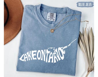 Comfort Colors® Lake Ontario Shirt, Vintage Great Lakes Tee, Retro Lake Graphic T-Shirt, Adventure Travel Gift