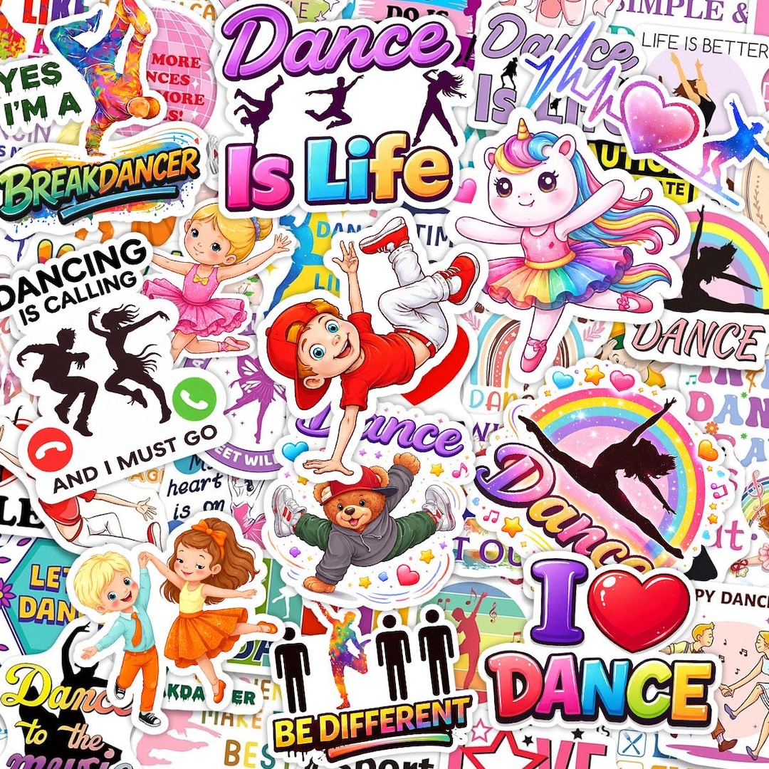 60pcs Dance Sticker, I Love Dance, Dancing Sticker for Her, Him, Gift ...