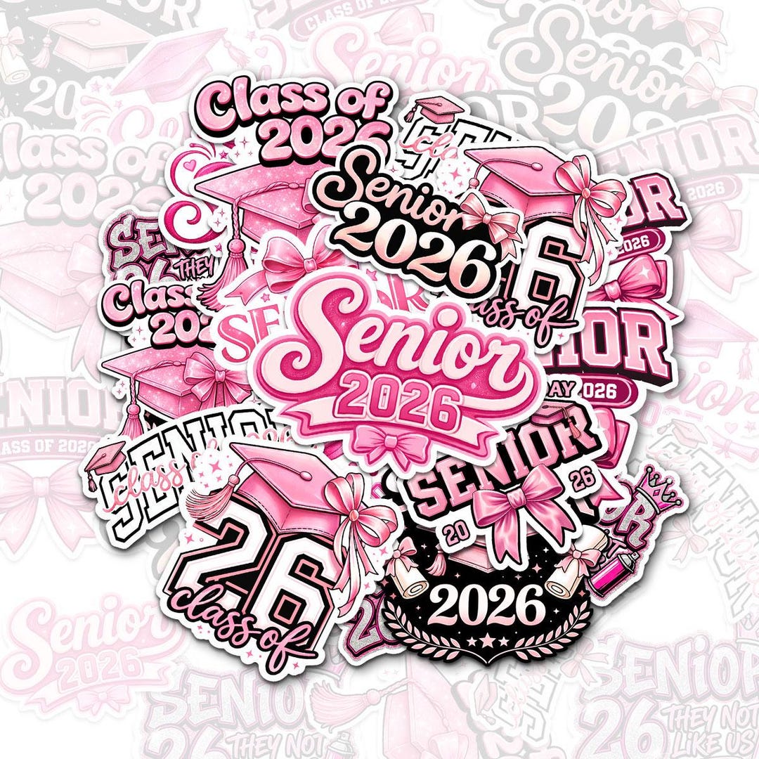 12pcs Senior 2026 Sticker Pack, Class of 2026 Graduation Vinyl Sticker ...