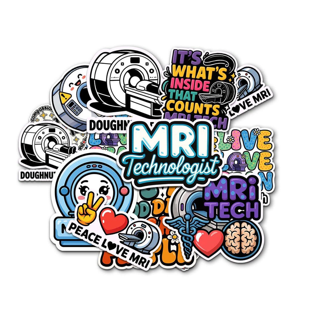 Mri Scanner Sticker 10 Pcs MRI Technologist Stickers Pack, Funny MRI Tech Radiology Vinyl ...