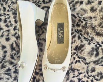 Vintage witte MCM-damesschoenen 1950-1960