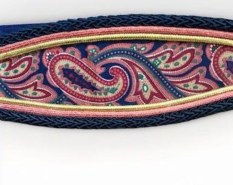 Vintage Men’s Cummerbund Paisley Blue