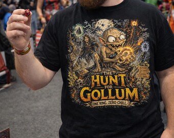 Jagd auf Gollum Herr der Ringe T-Shirt | Ein Ring Zero Chill Tee | Herr der Ringe Geschenk | Tolkien Fächer
