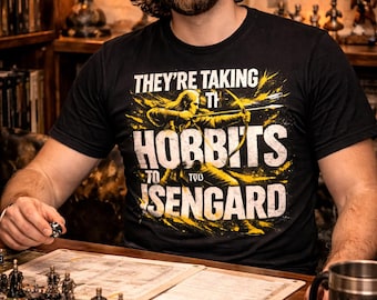 Sie bringen die Hobbits nach Isengard T-Shirt | Lustiges Herr der Ringe Elf Geschenk | Fantasy Meme T-Shirt | Legolas