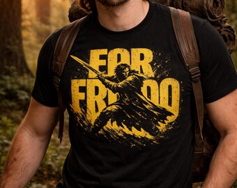 Für Frodo Fantasy Krieger T-Shirt | Episches LOTR Fan Geschenk | Gemeinschaft Kampf T-Shirt | Geschenk für Ihn