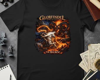 Glorfindel Vs Balrog T-Shirt | Episches Tolkien Battle Fantasy T-Shirt