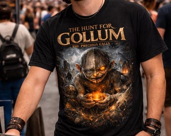 Jagd auf Gollum Herr der Ringe T-Shirt | Die Precious Calls T-Shirt | Herr der Ringe Geschenk | Tolkien Fächer
