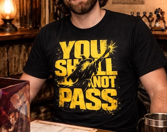 Sie werden nicht bestehen Zauberer T-Shirt | Episches Fantasy-Grunge-T-Shirt