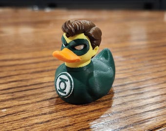 Anatra con luce verde / Anatre da crociera / Jeep delle anatre / Decorazione per mensola / Alta 5 cm