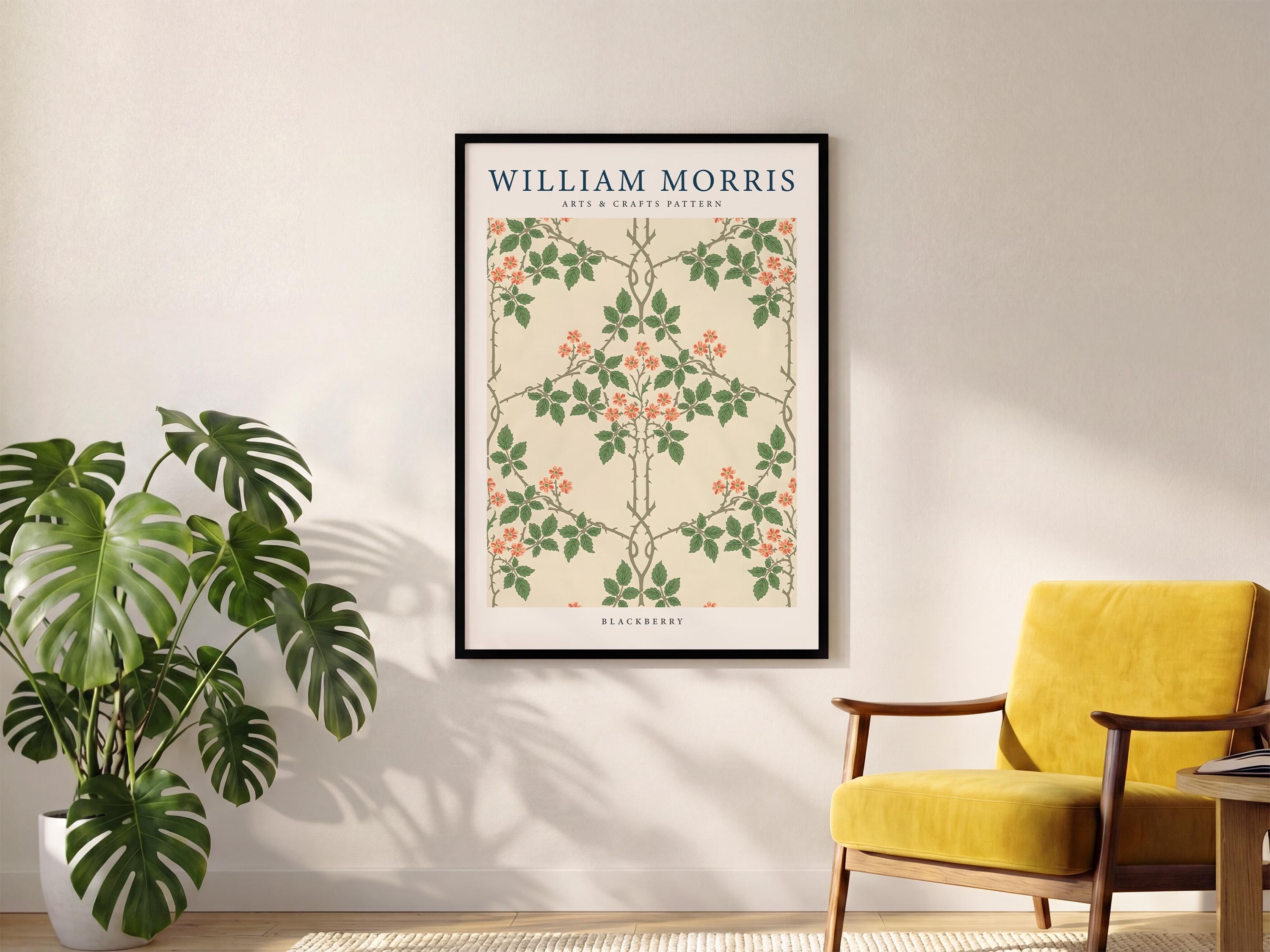 Blackberry Botanical Print Poster, William Morris Style, Arts and