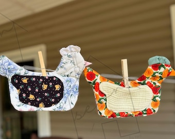 Agarraderas para ollas de pollo hechas a mano