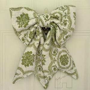Colgador de puerta con lazo de patchwork reciclado / Lazo acolchado extragrande