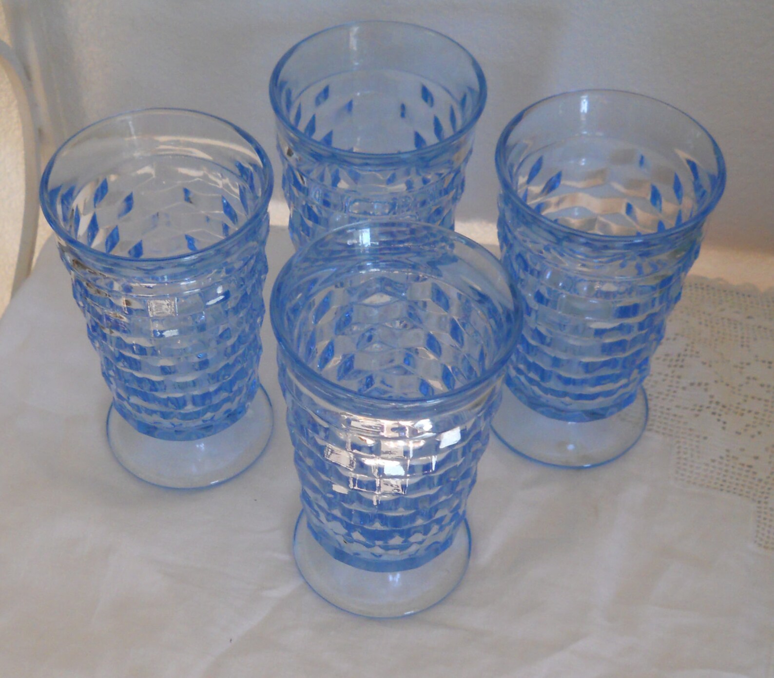 Light Blue Drinking Glasses Indiana Glass Whitehall or | Etsy