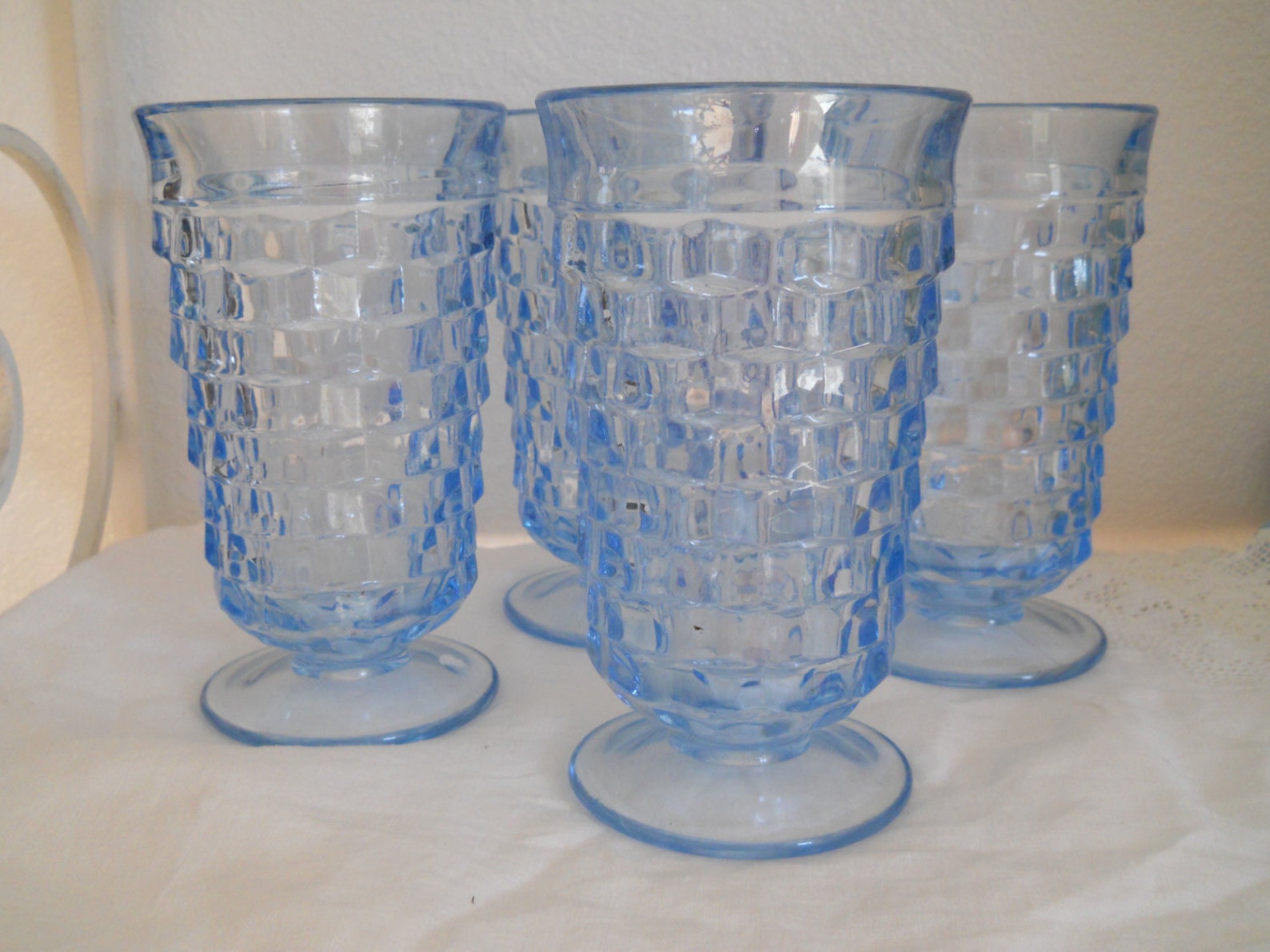 Light Blue Drinking Glasses Indiana Glass Whitehall or | Etsy