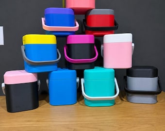 Retro 4-Can Cooler | 3D Printed Mini Drink Holder, Vintage Style Beverage Carrier