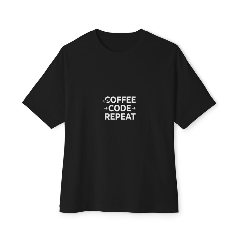 Coffee Code Repeat Shirt, Programmer Humor Tee, Coffee Lover Apparel Bild 1