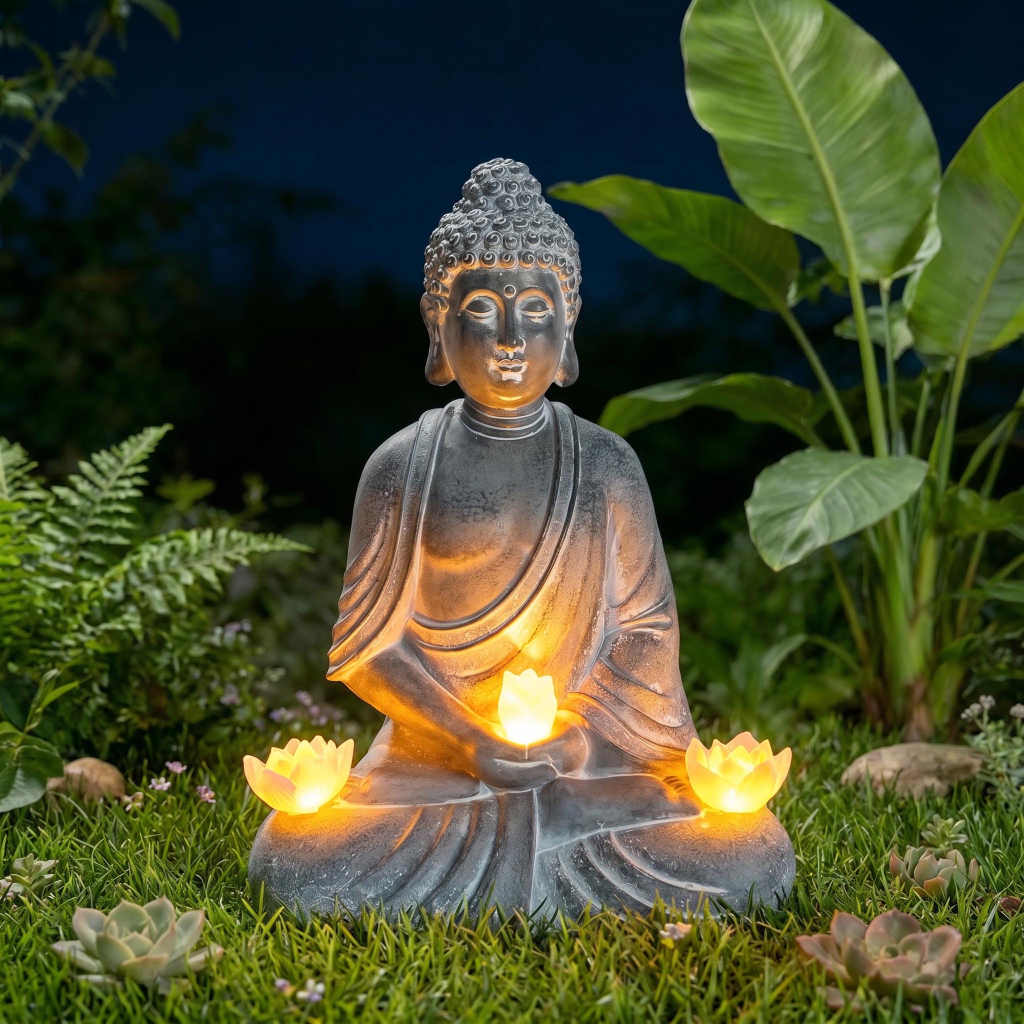 Buddha Garden Statue With Solar Light