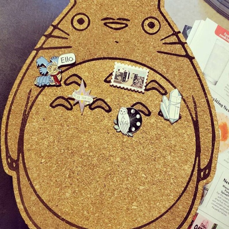 Totoro Cork Board Enamel Pin Display Laser Cut Cork Board Etsy