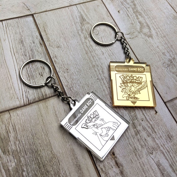 Acrylic Accessories Laser Cut Jewelry Silver Version Gameboy Cartridge Keychain