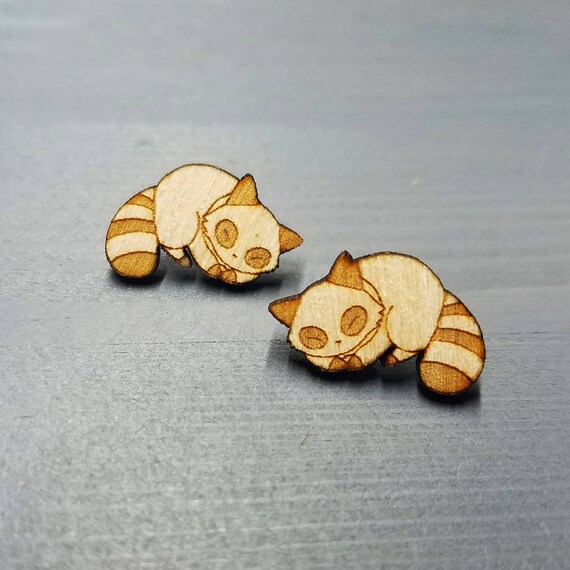 raccoon earrings
